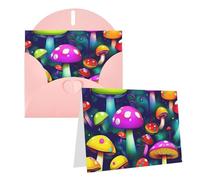 Eekstdbn Cartes de vœux avec motif champignons lumineux - Carte de vœux pour toutes les occasions - Carte d'invitation, de vacances, d'anniversaire de mariage