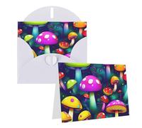 Eekstdbn Cartes de vœux avec motif champignons lumineux - Carte de vœux pour toutes les occasions - Carte d'invitation, de vacances, d'anniversaire de mariage