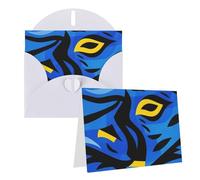 Eekstdbn Cartes de vœux avec motif tigre bleu à rayures avec cartes d'invitation, carte d'anniversaire de mariage
