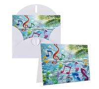 Eekstdbn Cartes de vœux avec notes de musique - Carte de vœux pour toutes les occasions - Carte d'invitation, de vacances, d'anniversaire de mariage