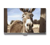 Eekstdbn Étui à cartes de visite amusant pour homme ou femme avec boutons-pression - Porte-nom portable pour cartes de crédit - Pour une utilisation en réunion d'affaires