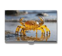 Eekstdbn Étui à cartes de visite transparent en forme de crabe pour homme ou femme avec boutons-pression - Porte-nom portable pour cartes de crédit - Pour une utilisation en réunion d'affaires