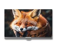 Eekstdbn Étui pour cartes de visite avec motif créature endormie pour homme ou femme avec boutons-pression