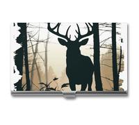 Eekstdbn Étui pour cartes de visite en forme de cerf, pour homme ou femme, avec fermeture à pression, portable, pour carte de crédit, pour réunion d'affaires