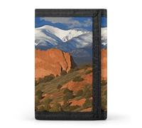 Eekstdbn Pikes Peak Colorado Portefeuille à trois volets, porte-cartes et porte-monnaie fin et élégant avec poche zippée pour pièces de monnaie pour homme et femme