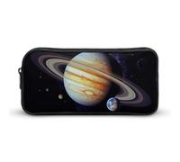 Eekstdbn Planet Jupiter Trousse à crayons de bureau Organiseur de papeterie simple robuste Fermeture éclair Portable Trousse à crayons de bureau Voyage Sac multifonction