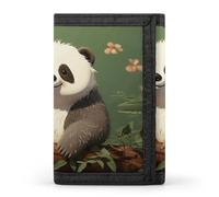 Eekstdbn Portefeuille à trois volets mignon panda et paresseux, porte-cartes et argent, mini sac à monnaie fin et élégant avec poche zippée pour pièces de monnaie, crédit pour homme et femme