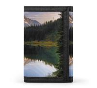 Eekstdbn Portefeuille à trois volets, porte-cartes et porte-monnaie fin et élégant avec fermeture éclair pour homme et femme