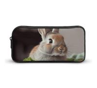 Eekstdbn Rabbit Is Eating Vegetables Trousse à crayons Organiseur de papeterie de bureau Simple Robuste Fermeture éclair Portable Trousse à crayons de bureau Voyage Sac multifonction