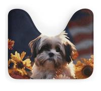 Eekstdbn Shih Tzu Tapis de salle de bain antidérapant, facile à nettoyer et à séchage rapide, lavable en machine, super absorbant, en forme de U, 40,6 x 50,8 cm