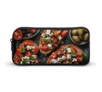 Eekstdbn Trousse à crayons avec placage alimentaire, organiseur de papeterie de bureau, simple et robuste, fermeture éclair, sac à crayons portable, sac multifonction pour bureau, voyage