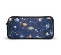 Eekstdbn Trousse à crayons constellations cosmiques galaxies - Organiseur de papeterie de bureau simple et robuste - Fermeture éclair - Portable - Sac à crayons multifonction pour le bureau et les