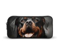 Eekstdbn Trousse à crayons cool Rottweiler en forme de chien - Organiseur de papeterie de bureau simple et robuste - Fermeture éclair - Portable - Sac multifonction pour le bureau et les voyages