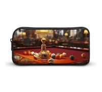 Eekstdbn Trousse à crayons de billard - Organiseur de papeterie de bureau simple et robuste - Fermeture éclair - Portable - Sac multifonction pour le bureau et les voyages