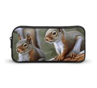 Eekstdbn Trousse à crayons en forme d'écureuil - Organiseur de papeterie de bureau - Simple et robuste - Fermeture éclair - Portable - Multifonction