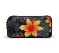 Eekstdbn Trousse à crayons Hawaï avec motif floral tropical, organiseur de papeterie de bureau, simple et robuste, fermeture éclair, trousse portable multifonction pour le bureau, les voyages