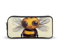 Eekstdbn Trousse à crayons mignonne en forme d'abeille - Organiseur de papeterie de bureau simple et robuste - Fermeture éclair - Portable - Sac multifonction pour le bureau et les voyages