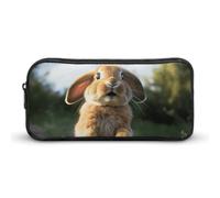 Eekstdbn Trousse à crayons mignonne et amusante en forme de lapin - Organiseur de papeterie de bureau - Fermeture éclair robuste - Portable - Sac multifonction pour le bureau et les voyages