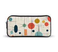 Eekstdbn Trousse à crayons moderne du milieu du siècle - Organiseur de papeterie de bureau simple et robuste - Fermeture éclair - Portable - Sac multifonction pour le bureau et les voyages
