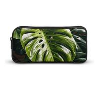Eekstdbn Trousse à crayons Monstera Deliciosa - Organiseur de papeterie de bureau - Simple et robuste - Fermeture éclair - Portable - Multifonction