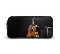 Eekstdbn Trousse à crayons pour instrument de musique et guitare - Organiseur de papeterie de bureau simple et robuste - Fermeture éclair - Portable - Sac multifonction pour le bureau et les voyages