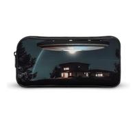 Eekstdbn Trousse à crayons spatiale la nuit - Organiseur de papeterie de bureau simple et robuste - Fermeture éclair - Portable - Sac multifonction pour le bureau et les voyages