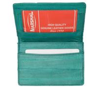 EEL Étui pour cartes de crédit en cuir peau d'anguille #E324, bleu sarcelle, 4” x 3”