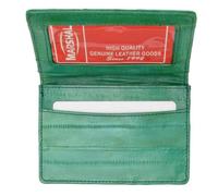 EEL Étui pour cartes de crédit en cuir peau d'anguille #E324, vert, 4” x 3”