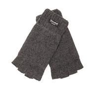 EEM gants demi-doigts pour hommes, laine douce, doublure thermique Thinsulate, demi-doigts, anthracite L/XL