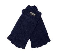 EEM gants femme demi-doigts, laine douce, doublure thermique Thinsulate, demi-doigts, bleu marine S/M