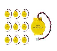 EEMB Lot de 10 Piles CMOS CR2032 3 V avec câbles et connecteur MOLEX pour Ordinateur Portable Intel NUC et ASUS ROG Strix G702 G702V / AsRock AM1H-ITX