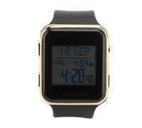 Eeneme Montre numérique avec heure de prière, alarme, calendrier, multifonction, étanche, en acier inoxydable, or