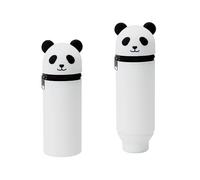 EEPLUYTY Générique Kawaii Étui École 2 en 1 en Silicone Souple, Trousse Silicone Verticale, Fermeture Éclair en Silicone, Dessin Animé Mignon DIY, Plusieurs Couleurs Et Styles (Blanc)