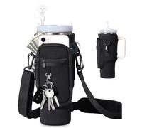 EEPLUYTY Sac pour Coupe Stanley De 1,2 l/40 Oz, Stanley Cup Sac d'Accessoires, Porte-Clés, Mousqueton Et Bandoulière Réglable (Modern, Noir)