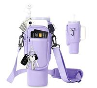 EEPLUYTY Sac pour Coupe Stanley De 1,2 l/40 Oz, Stanley Cup Sac d'Accessoires, Porte-Clés, Mousqueton Et Bandoulière Réglable (Modern, Violet)
