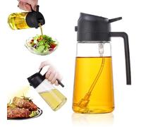 EEPLUYTY Spray Huile Cuisine, Pulverisateur d'Huile Et Distributeur 2 En 1-470 Ml, Spray Huile, Pulvérisateur Et Verseur à Double Fonction - Noir