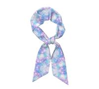 eeprty Foulard tendance en satin avec imprimé écailles de sirène pour femme, écharpe légère et gracieuse en soie pour le travail, les voyages, l'extérieur, Noir , Taille unique