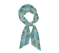 eeprty Foulard tendance en satin pour femme, motif écailles de poisson, vagues de l'océan, léger et gracieux pour le travail, les voyages, l'extérieur, Noir , taille unique