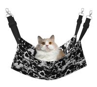 eeprty Hamac en forme de crâne humain noir et blanc pour animal domestique, hamac chaud pour animal domestique, tapis de lit doux à suspendre pour chat