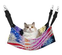 eeprty Hamac patriotique pour animal domestique drapeau américain 4 juillet, hamac chaud pour animal domestique, tapis de lit doux à suspendre pour chat
