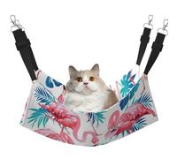 eeprty Hamac pour animal domestique Flamingo avec feuilles vertes - Hamac chaud pour animal domestique - Doux à suspendre - Pour l'hiver