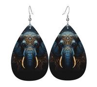 Eerie Boucles d'oreilles éléphant en cuir en forme de goutte | Design haut de gamme, boucles d'oreilles de luxe légères