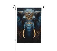 Eerie Drapeau de jardin double face imprimé éléphant - Bannière de vacances à suspendre pour décoration de cour, panneau de bienvenue 71,1 x 101,6 cm