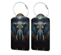 Eerie Elephant Business Travel PU Cuir Étiquette Convient pour Sac à Main Sac à Dos Bagage, noir, 4 PCS