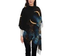Eerie Elephant Écharpe d'automne et d'hiver en cachemire à pompons pour femme - Couverture douce et chaude pour toutes les tenues - Noir - Taille unique
