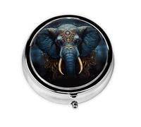 Eerie Elephant Mini Pilulier Rond Léger et Portable avec 3 Inserts en Plastique Convient pour le Transport dans les Poches ou Portefeuilles