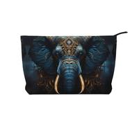 Eerie Elephant Trousse de maquillage en velours côtelé pour femme avec fermeture éclair portable pour voyage et rangement quotidien des produits cosmétiques