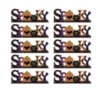 Eerie Ornement en bois élégant en forme de lettre d'Halloween pour décorateurs amateurs de décoration d'intérieur et objets de collection