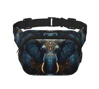 Eerie Sac Banane Imprimé Éléphant Multifonctionnel Sac à Bandoulière Unisexe Tendance Sac de Rangement Voyage Sport