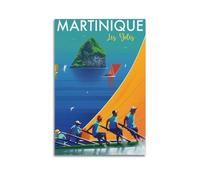 EERS Poster de voyage vintage Martinique - Caraïbes - Impression sur toile - Décoration murale moderne pour chambre à coucher - 30 x 45 cm